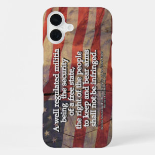 Tweede amendement typografie robuuste Amerikaanse iPhone 16 Plus Hoesje