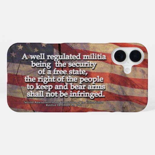 Tweede amendement Typografie Rustic US Flag iPhone Hoesje (Achterkant horizontaal)