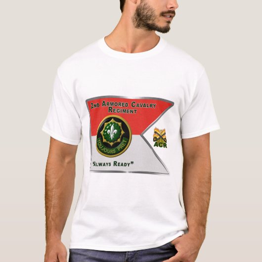 Tweede Armored Cavalry Regiment Guidon T-shirt (Voorkant)