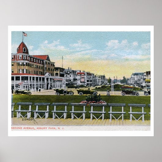 Tweede Ave., Asbury Park, NJ stijl Poster (Voorkant)