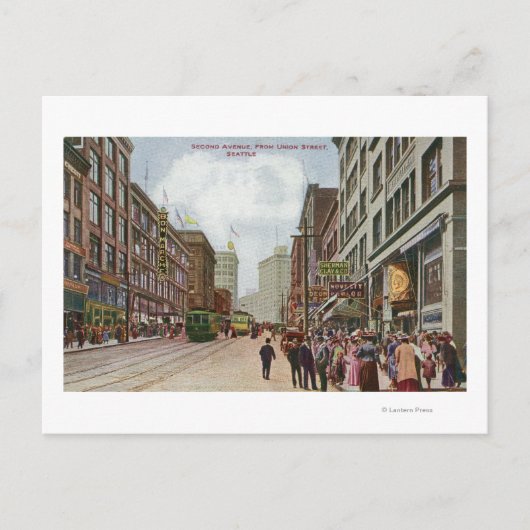 Tweede Avenue Uitzicht van Union Street Briefkaart (Voorkant)
