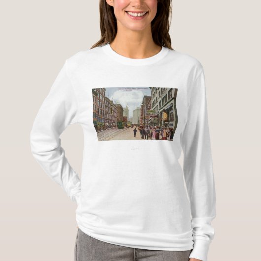 Tweede Avenue Uitzicht van Union Street T-shirt (Voorkant)