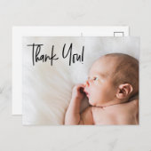 Tweede Baby Aangepaste Foto bedankt voor het scrip Aankondigingskaart (Voorkant / Achterkant)