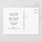 Tweede Baby Aangepaste Foto bedankt voor het scrip Aankondigingskaart (Achterkant)