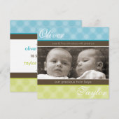 TWEEDE BABY-AANKONDIGING : harmonie 3SQ Kaart (Voorkant / Achterkant)