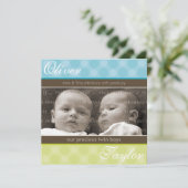 TWEEDE BABY-AANKONDIGING : harmonie 3SQ Kaart (Staand voorkant)