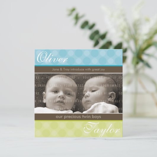 TWEEDE BABY-AANKONDIGING : harmonie 3SQ Kaart (Staand voorkant)