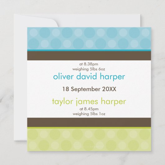 TWEEDE BABY-AANKONDIGING : harmonie 3SQ Kaart (Achterkant)