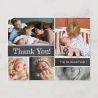 Tweede Baby Geboorte Fotocollage dank u