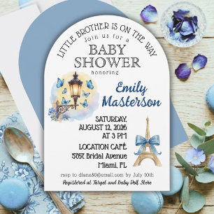 Tweede baby, Parijzenaar, Jongens Baby Shower Uitn Kaart