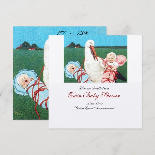 TWEEDE BABY SHOWER STOREN, goud metaalpapier Kaart (Voorkant / Achterkant)