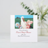 TWEEDE BABY SHOWER STOREN, goud metaalpapier Kaart (Staand voorkant)