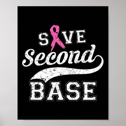 Tweede basis roze lint borstkanker bewustzijn poster (Voorkant)