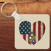 Tweede bataljon 75e Ranger Reg American Heart Flag Sleutelhanger (Voorkant)
