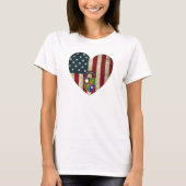 Tweede bataljon 75e Ranger Reg American Heart Flag T-shirt (Voorkant)