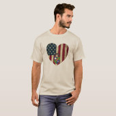 Tweede bataljon 75e Ranger Reg American Heart Flag T-shirt (Voorkant volledig)