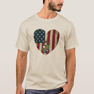 Tweede bataljon 75e Ranger Reg American Heart Flag T-shirt