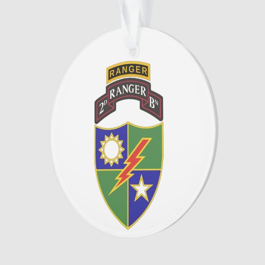 Tweede bataljon - 75e woede met Tab-sieraad Ornament (voorkant)