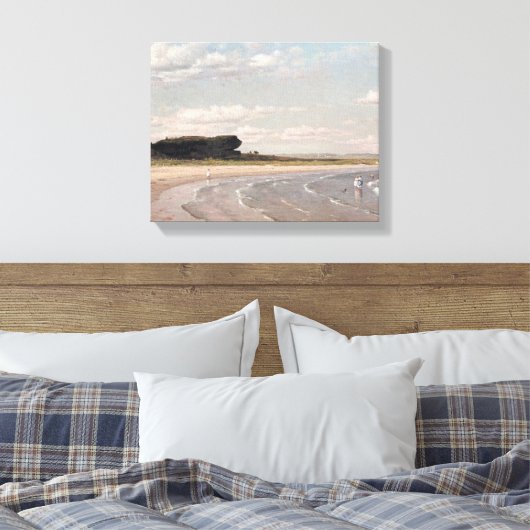 Tweede Beach Newport van Worthington Whittredge Canvas Afdruk (Insitu (Slaapkamer))
