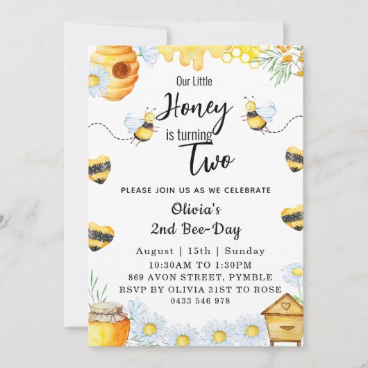 Tweede Bij-dag Ons Kleine Honing is Twee Bij  Kaart (Voorkant)