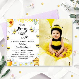 Tweede Bij-dag Onze Kleine Honing is Twee Bij-foto Kaart