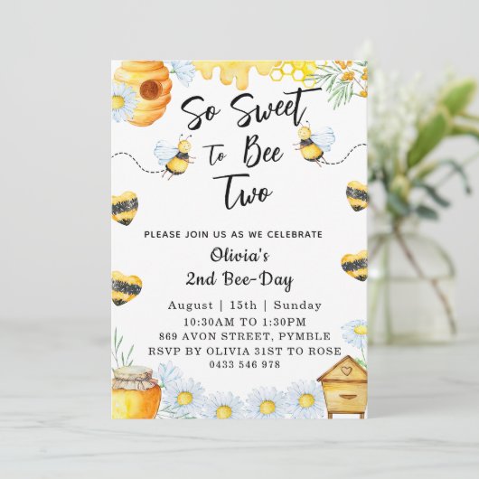 Tweede Bij-dag Zo Zoet Om Twee Bij Te Zijn  Kaart (Staand voorkant)