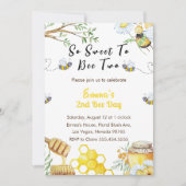 Tweede bijendag zo lief om twee verjaardagsfeestje kaart (Voorkant)