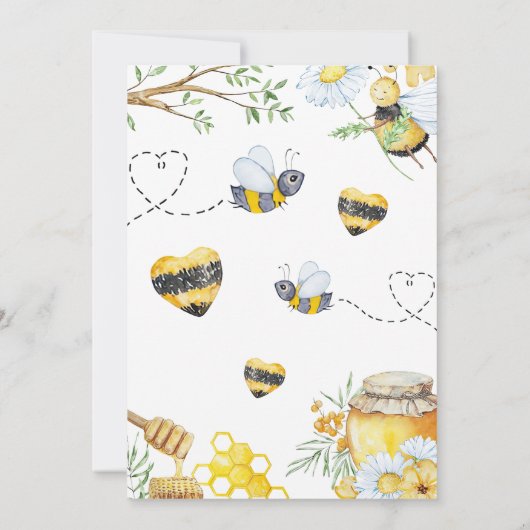 Tweede bijendag zo lief om twee verjaardagsfeestje kaart (Achterkant)