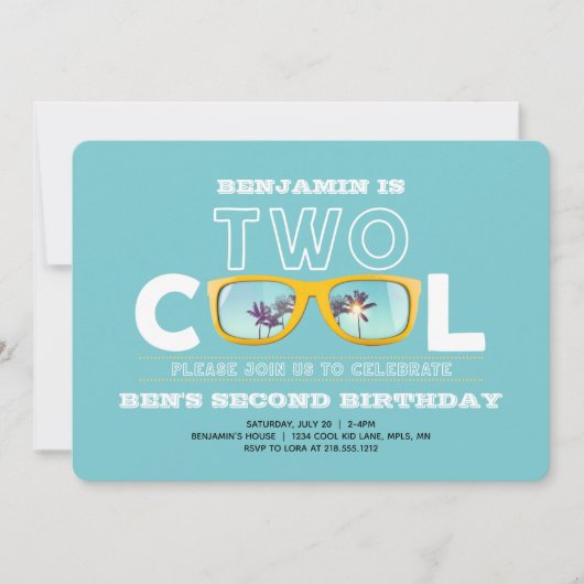 TWEEDE BIRTHDAAG VAN DE Kool-vogeluitnodiging Kaart (Voorkant)