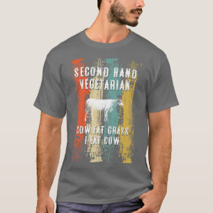 Tweede Britse Koe Eat Grass Funny Steak B T-shirt