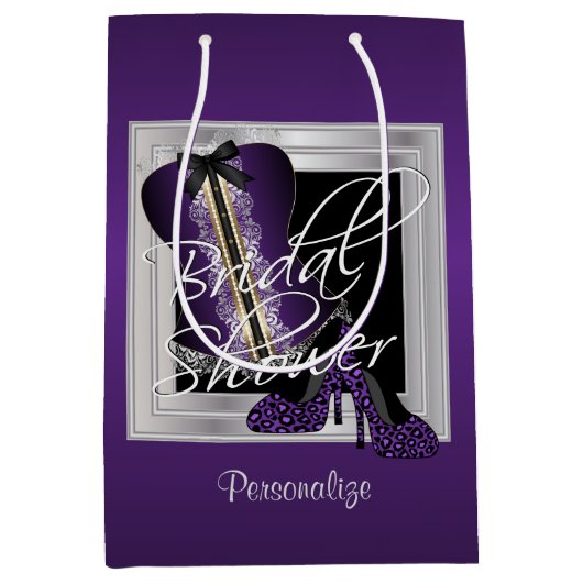 Tweede Bruidsmeisjesfeest met lingerie | Paars Medium Cadeauzakje (Voorkant)