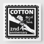 Tweede bruiloft met handen vierkante klok (Voorkant)