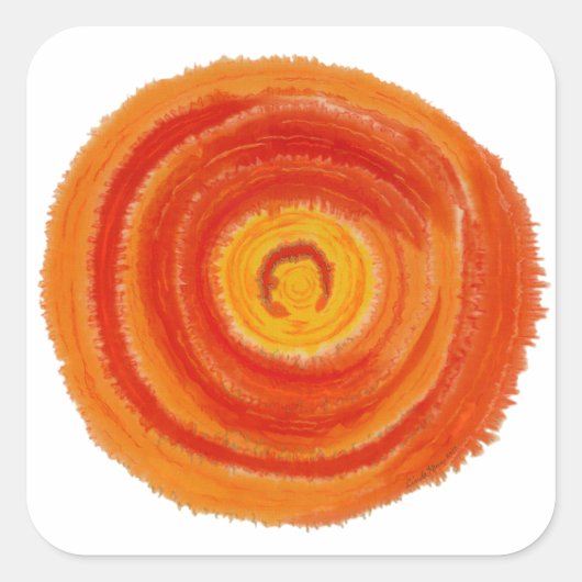 Tweede Chakra Healing Art #2 Vierkante Sticker (Voorkant)