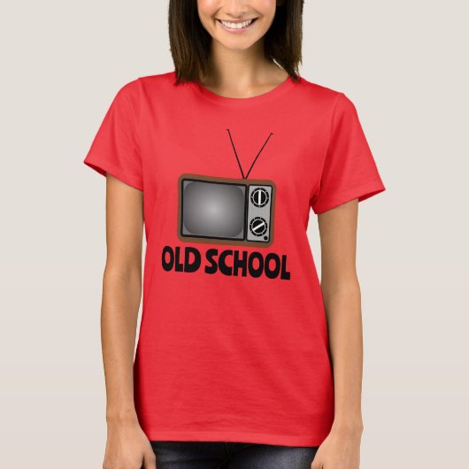 TWEEDE DAG OUDE SCHOOL RETRO TV TELEVISION T SHIRT (Voorkant)