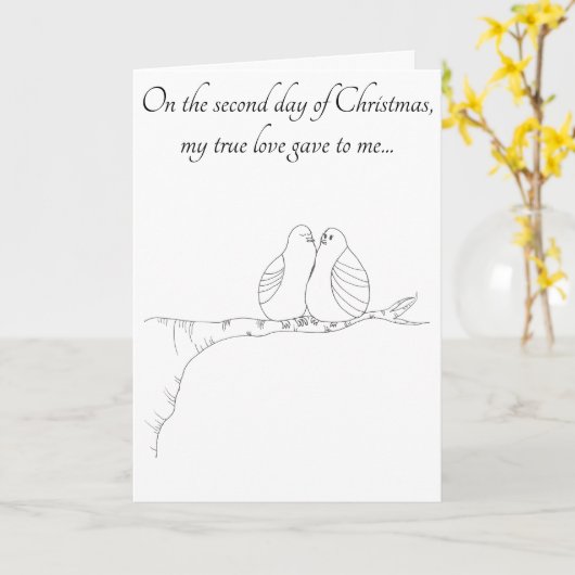 Tweede Dag van Kerstkaart Kaart (Gele Bloem)