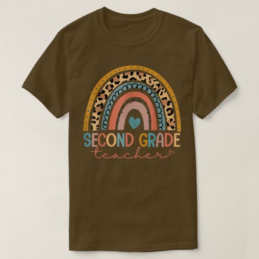 Tweede docent Funny Leopard Rainbow T-shirt (Design voorkant)
