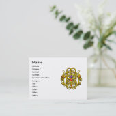 TWEEDE DRAGONS / GOLD CELTIC KNOPEN Paars Wit Visitekaartje (Staand voorkant)