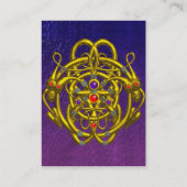 TWEEDE DRAGONS / GOLD CELTIC KNOPEN Paars Wit Visitekaartje (Achterkant)