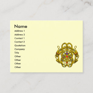 TWEEDE DRAGONS GOLD CELTIC KNOPT Black Cream Visitekaartje