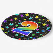 Tweede evenement: Vet, Fun, kleurrijke regenboog 2 Papieren Bordje (Gekanteld)