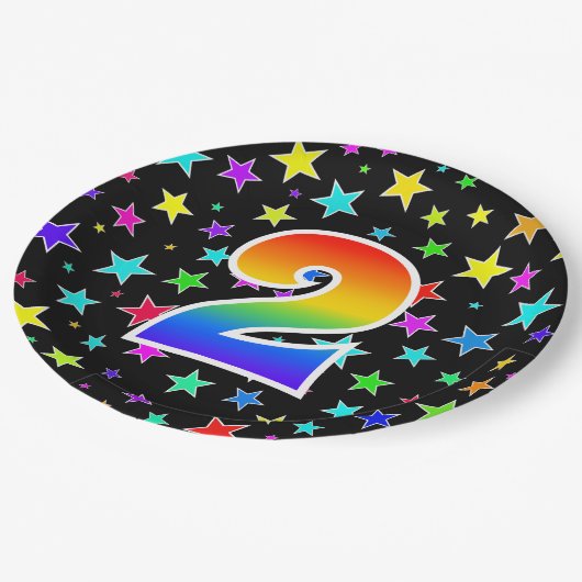 Tweede evenement: Vet, Fun, kleurrijke regenboog 2 Papieren Bordje (Gekanteld)