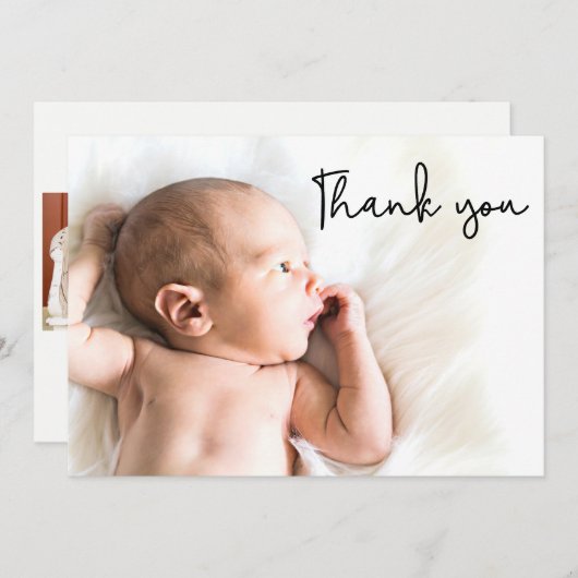 Tweede geboorte baby Aankondiging Foto Hartelijk d (Voorkant / Achterkant)