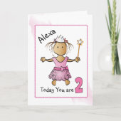 Tweede geboortedag voor zoete meid kaart (Voorkant)