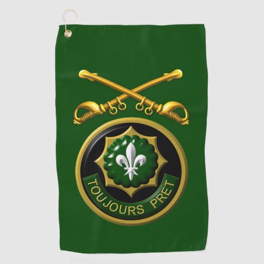 Tweede gepantserde Cavalry Regiment Patch & Saber Golfhanddoek (Voorkant)