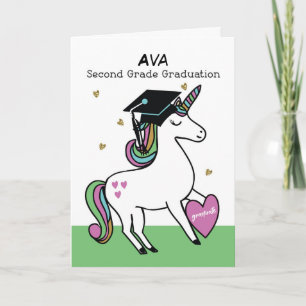 Tweede graad Afstuderen gefeliciteerd Unicorn Kaart
