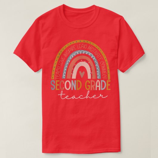 Tweede graad leraar talenliefhebber boho Rainb T-shirt (Design voorkant)