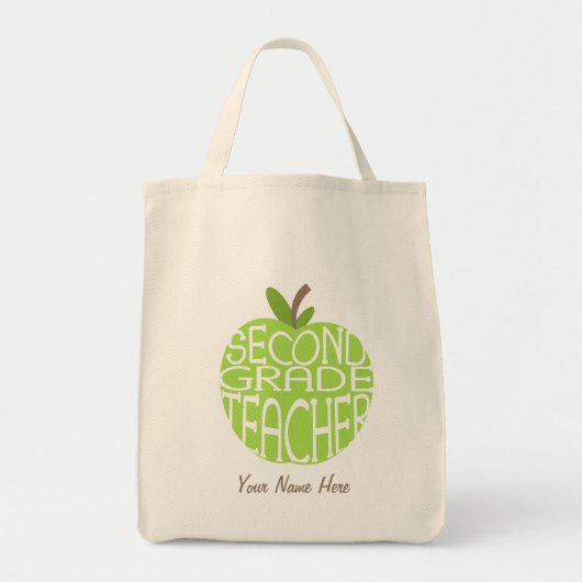 Tweede graad lerarenzak - groene appel tote bag (Voorkant)