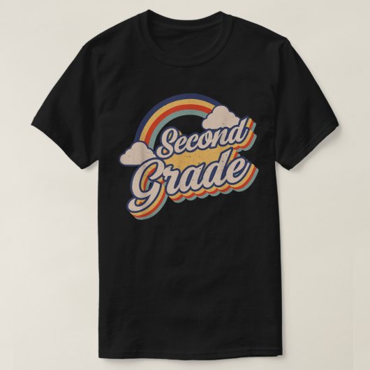 Tweede graad Retro Girls Boys Teacher Team 2e Gra T-shirt (Design voorkant)