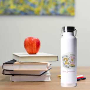 Tweede graad Teacher White Preppy Notitieboek Coff Waterfles
