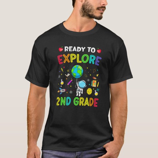 Tweede graad terug naar school astronaut ruimte E T-shirt (Voorkant)
